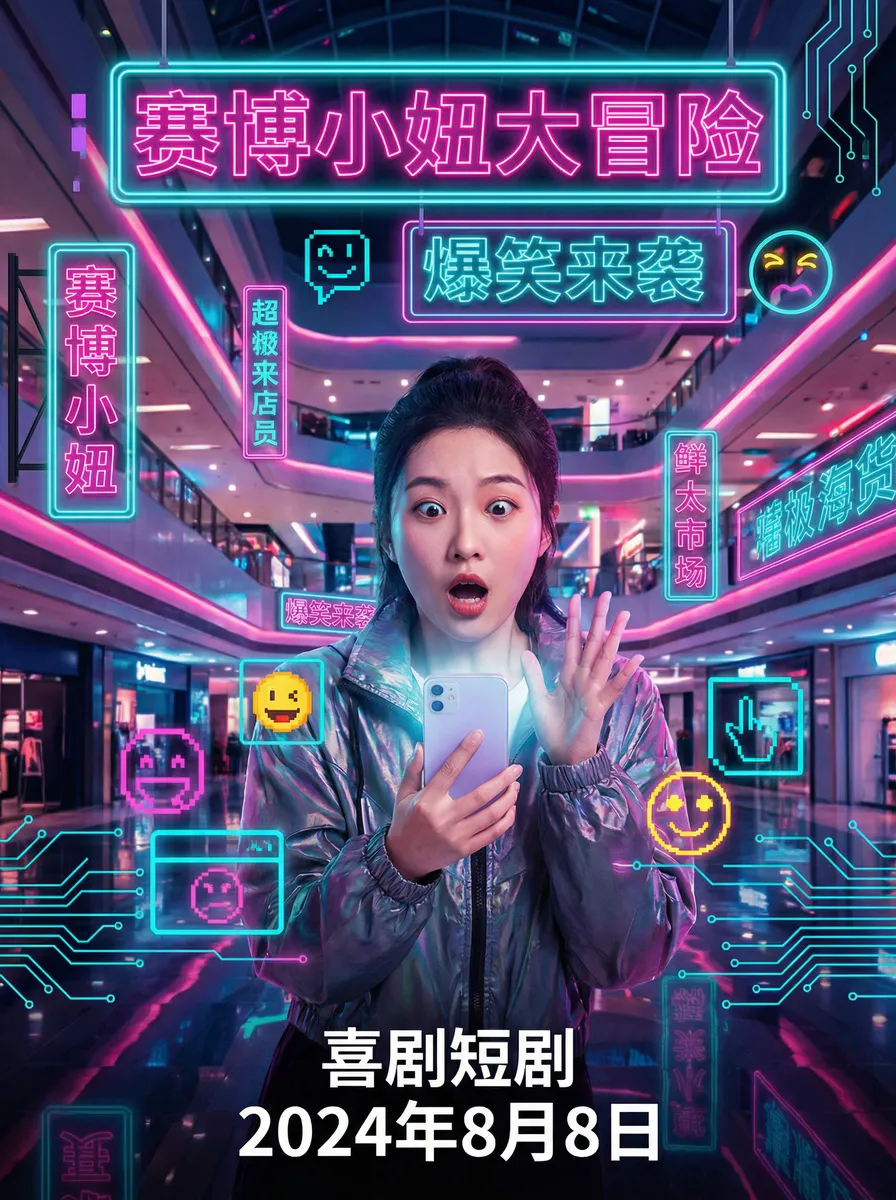 台湾熊熊 搞笑喜剧短剧 - 赛博小妞大冒险海报